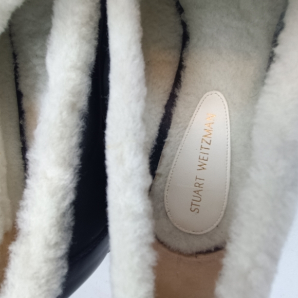 Stuart Weitzman Palmer Chill loafer in black leather with shearling trim 8.5 - Picture 5 of 12